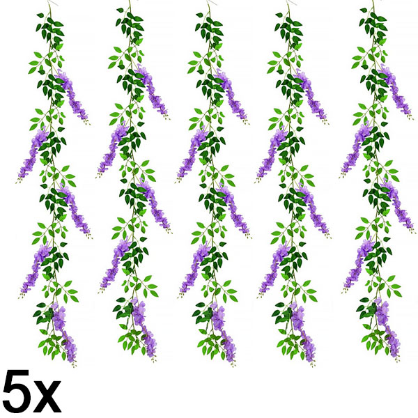 5x Mākslīga vistērija ziedu vīnogulājs | WISBLOOM