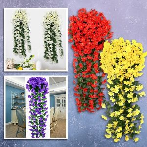 Reālistisks mākslīgo piekaramo ziedu pušķis | HANGROSE