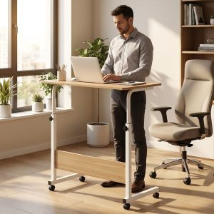 Pārnēsājams galds ar regulējamu augstumu uz riteņiem (71-90 cm) | EVOSTUL